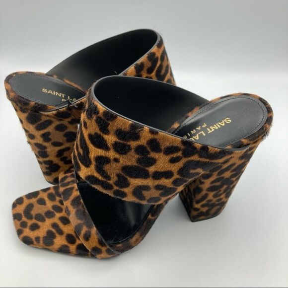 Saint Laurent OAK WOMENS PONY PRINT SANDAL SZ 36 US 6 - Picture 10 of 13